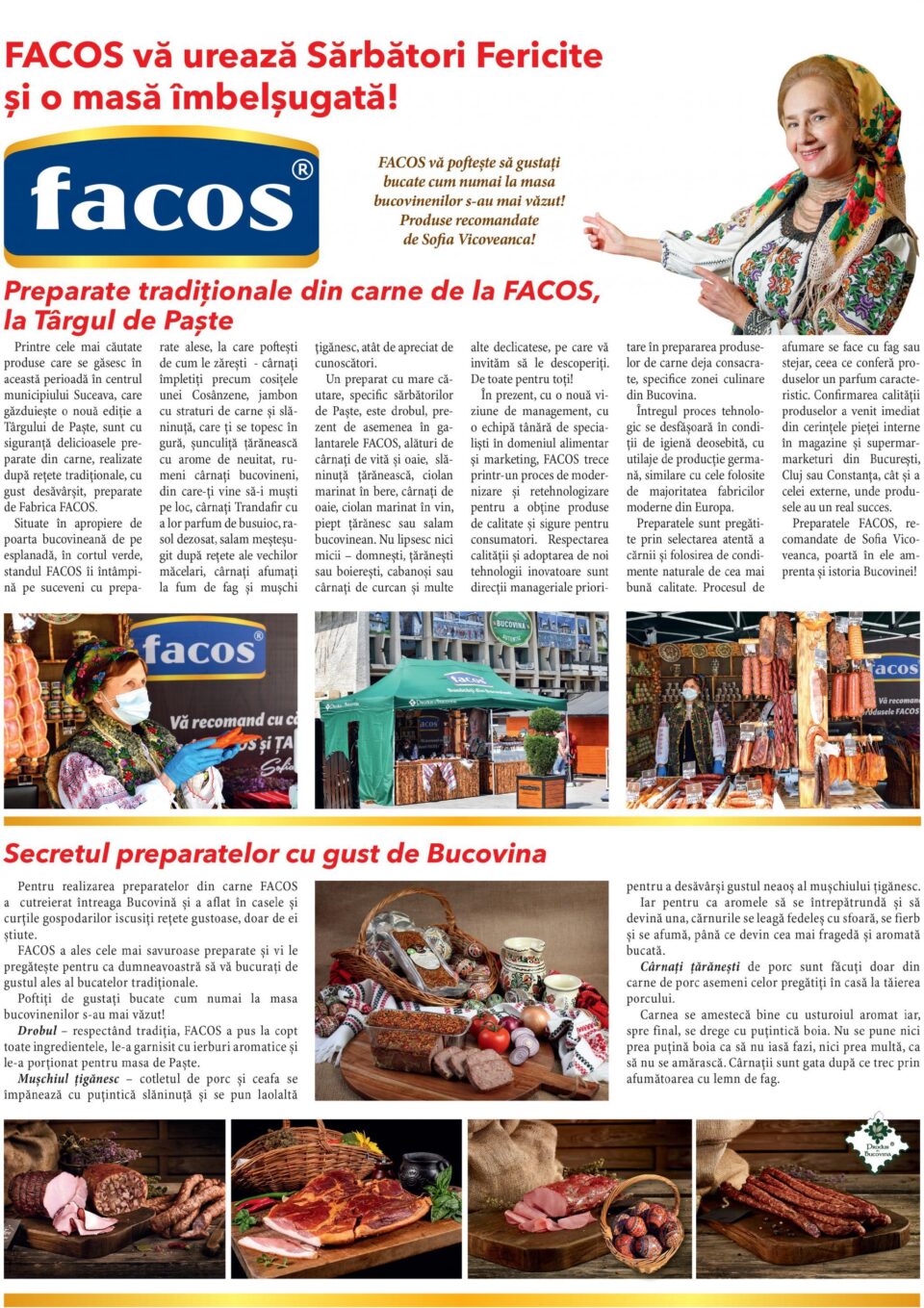 Preparate tradiționale din carne de la FACOS, la Târgul de Paște
