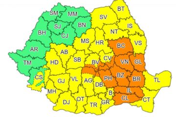 Cod galben de ploi abundente până sâmbătă seara, pentru județul Suceava