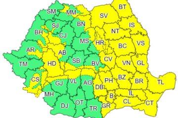 Cod galben de instabilitate atmosferică și ploi torențiale, până luni seara