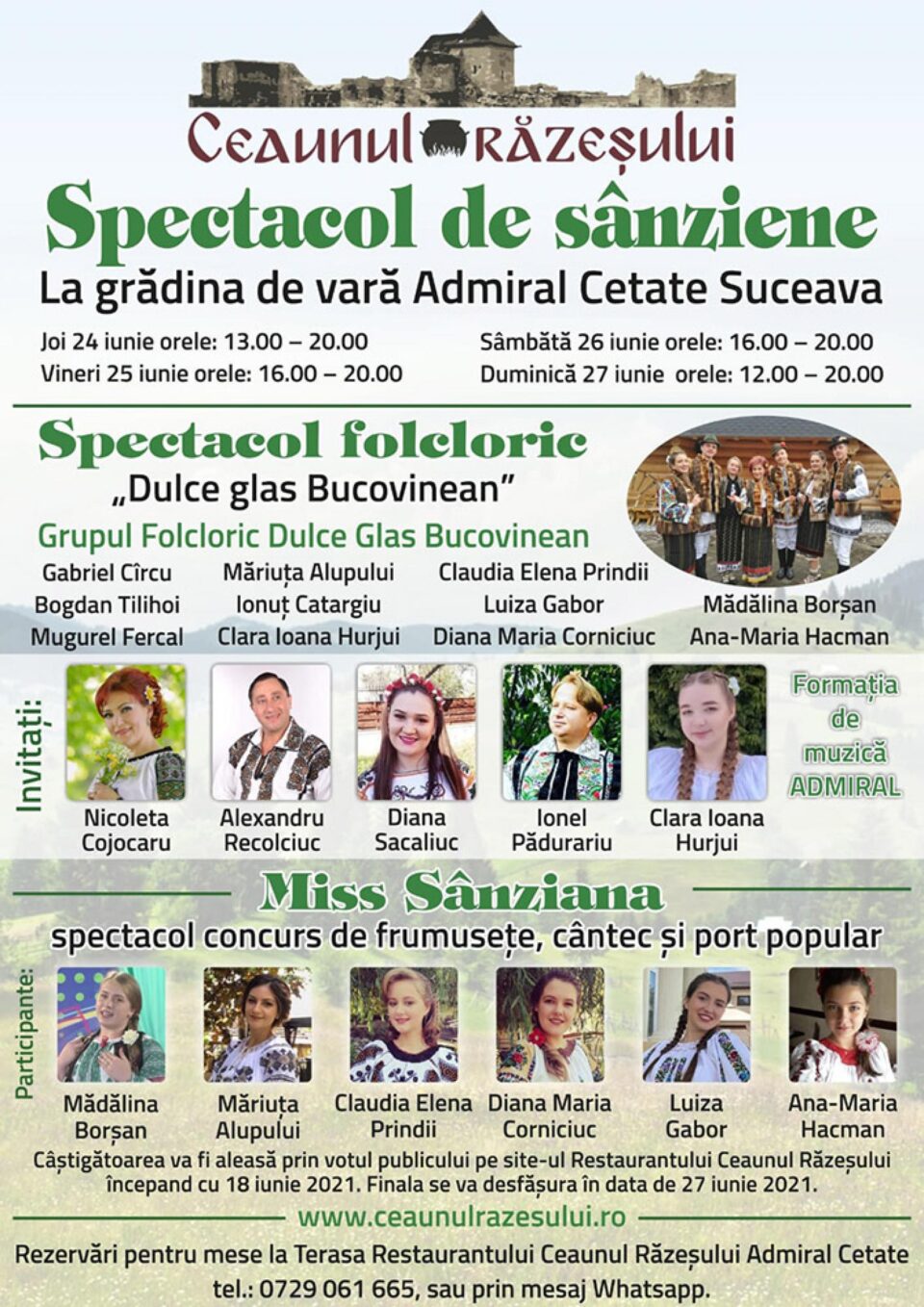 Spectacol de Sânziene și Consurs Miss Sânziana la grădina de vară Admiral Cetate