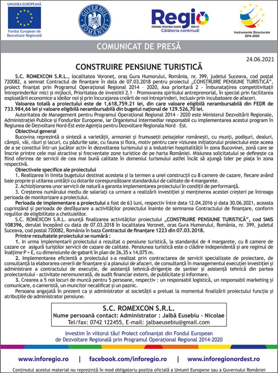 CONSTRUIRE PENSIUNE TURISTICĂ