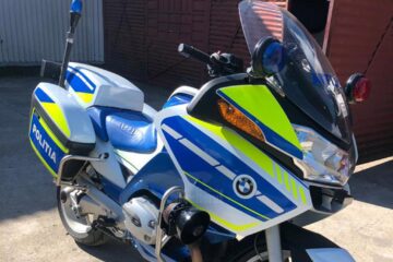 Una dintre motocicletele polițiștilor rutieri suceveni