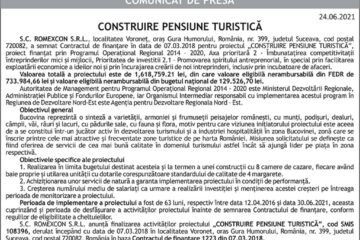 CONSTRUIRE PENSIUNE TURISTICĂ