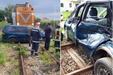 Cele cinci persoane din mașină au scăpat cu leziuni ușoare, mașina fiind târâtă circa 10 metri