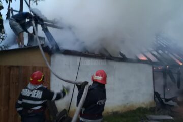 Incendiul de miercuri seară de la Burla a fost provocat de un trăsnet
