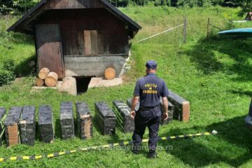 Depozit de țigări de contrabandă în pivnița unei case din Straja