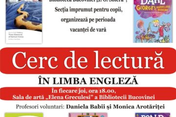 Copiii pot participa la cercul de lectură în limba engleză organizat la Biblioteca Bucovinei