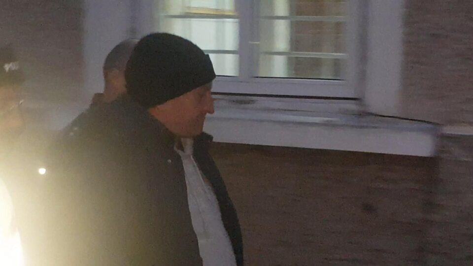 Marius Matei, în luna februarie 2021, când a fost ridicat de polițiști și dus în arest pentru 24 de ore