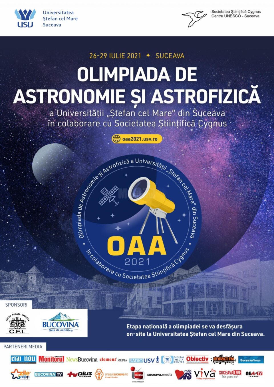 Peste 100 de elevi din 16 județe vor participa la Olimpiada de Astronomie și Astrofizică a Universității „Ștefan cel Mare” din Suceava Peste 100 de elevi din 16 județe vor participa la Olimpiada de Astronomie și Astrofizică a Universității „Ștefan cel Mare” din Suceava