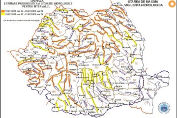 Cod galben, urmat de cod portocaliu de inundații, pe râurile din județul Suceava