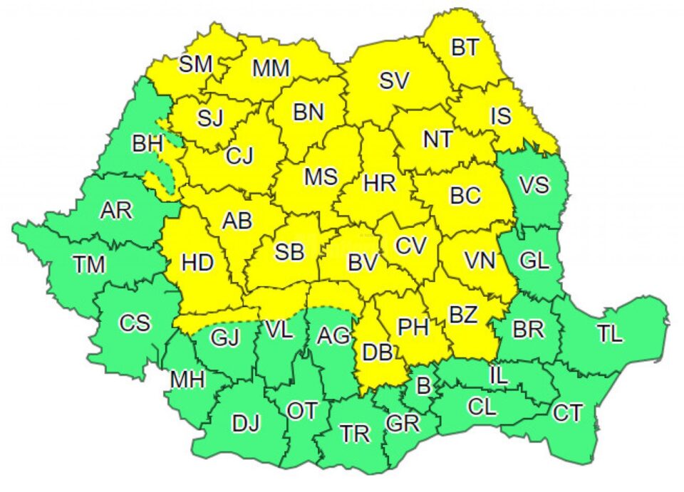 Cod galben meteo 21 iulie 2021