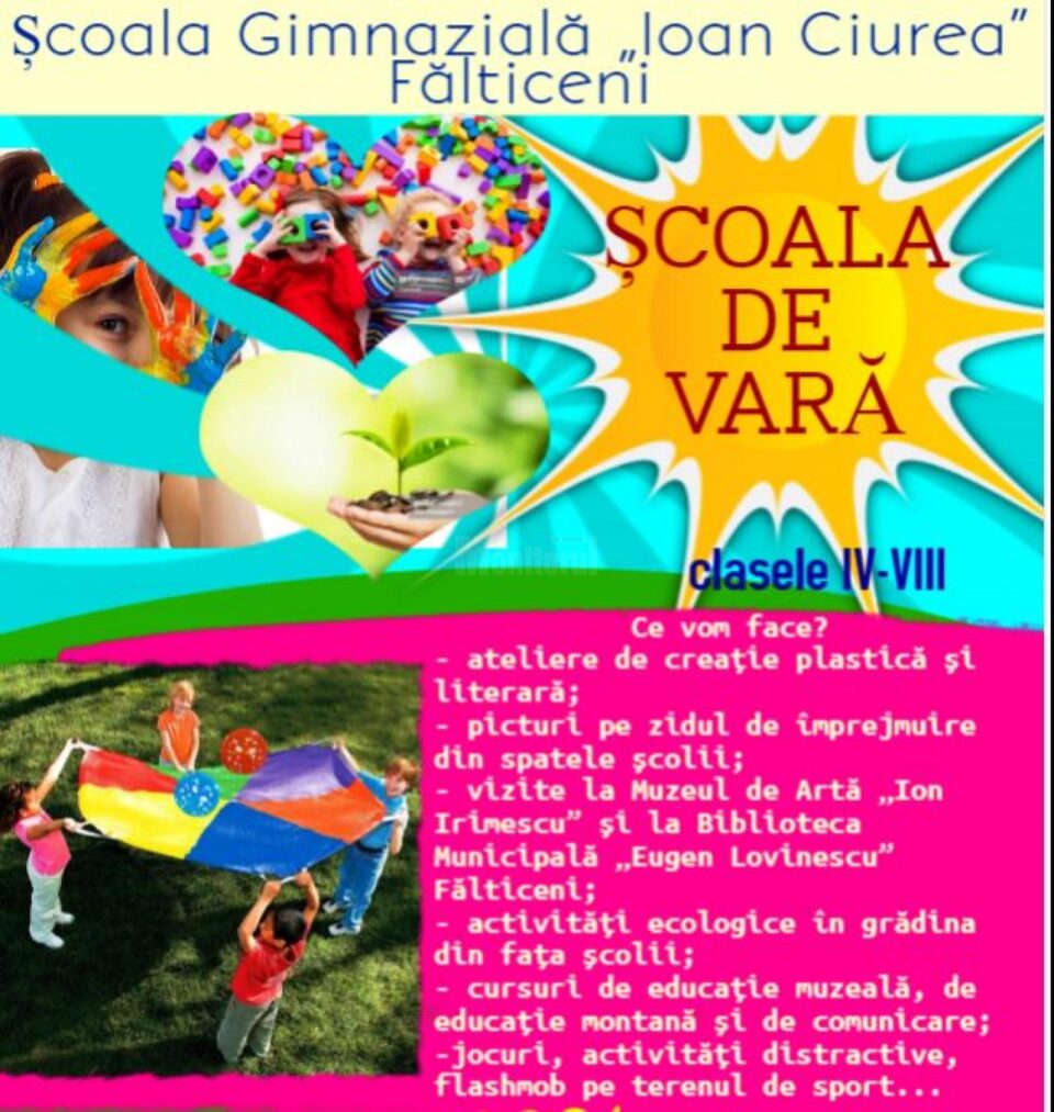 Programul „Școala de vară”, ediția a VI-a, organizat de Școala Gimnazială „Ioan Ciurea” Fălticeni Programul „Școala de vară”, ediția a VI-a, organizat de Școala Gimnazială „Ioan Ciurea” Fălticeni