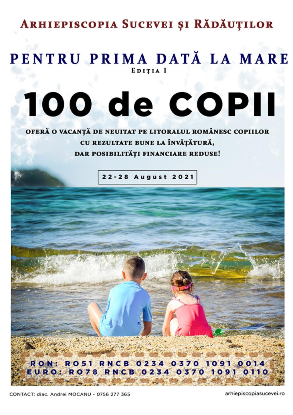 Proiectul caritabil „Pentru prima dată la mare”, lansat de Arhiepiscopia Sucevei