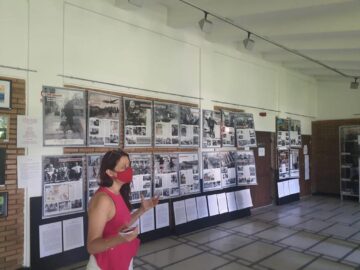 Conf. univ. dr. Raluca Dimian, la vernisajul expoziției despre Zidul Berlinului