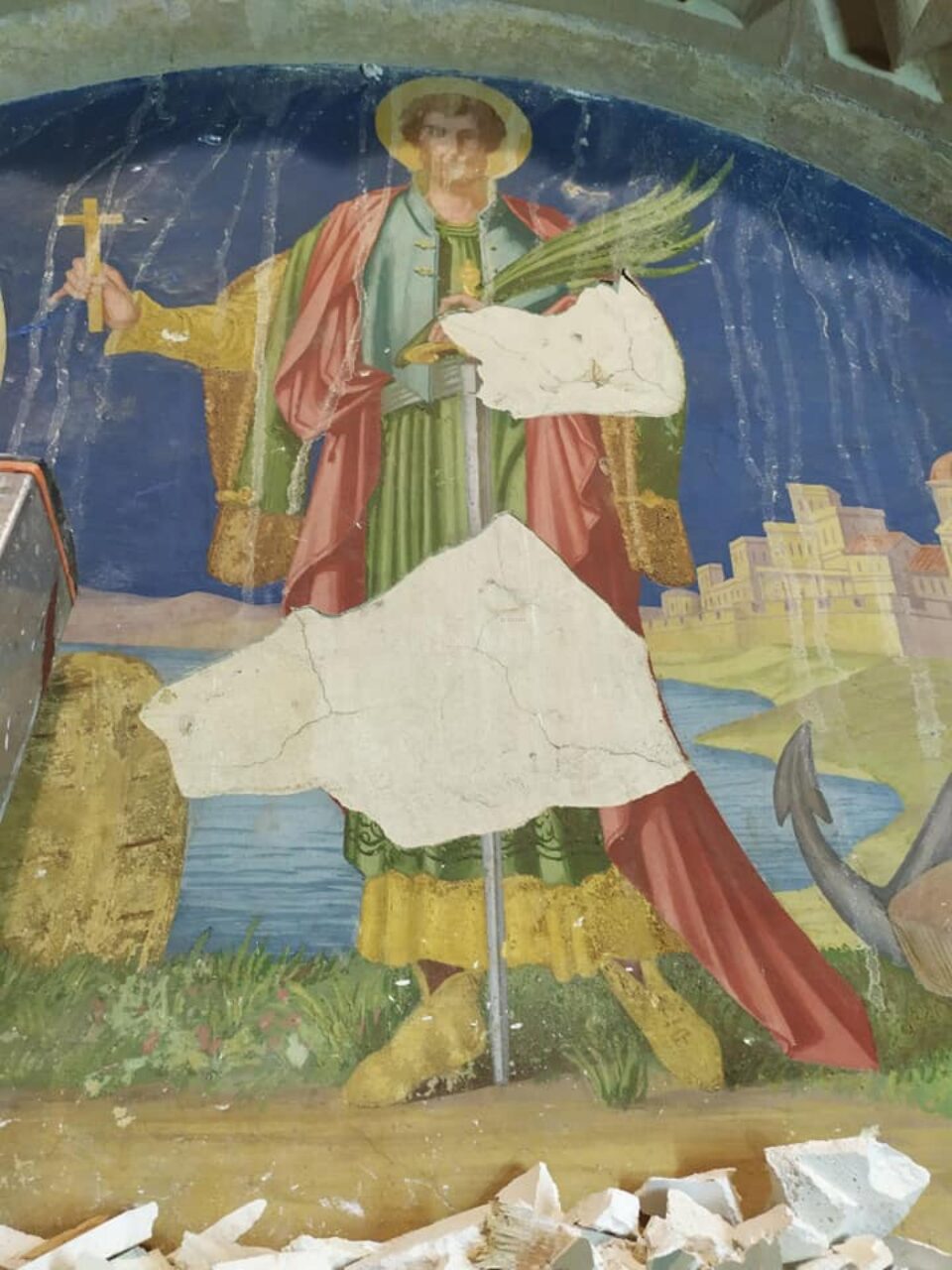 Fresca „Sf. Mare Mucenic Ioan cel Nou de la Suceava”, descoperită în fosta Reședință Mitropolitană din Cernăuți