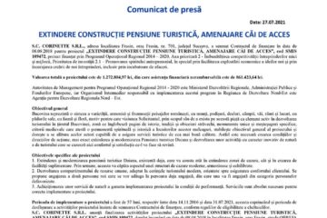 EXTINDERE CONSTRUCȚIE PENSIUNE TURISTICĂ, AMENAJARE CĂI DE ACCES