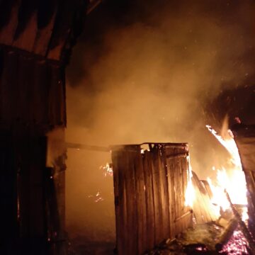 Incendiu puternic, cu două case în pericol, în miez de noapte
