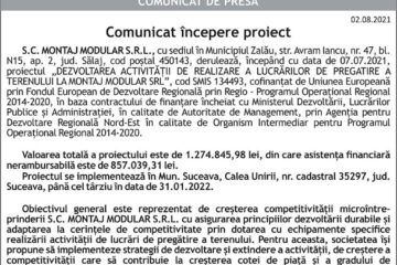 Comunicat începere proiect