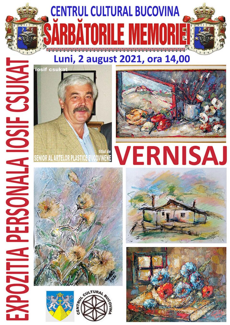 Artistul plastic Iosif Csukat vine cu o expoziție personală la Centrul Cultural Bucovina