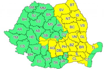 Cod galben de furtuni și ploi torențiale, în județul Suceava, până joi dimineață