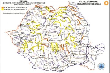 Harta avertizare hidrologică 05.08.2021