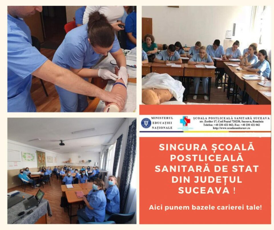 Înscrierile pentru Școala Postliceală Sanitară Suceava, învățământ de stat, se prelungesc până la sfârșitul lunii august Înscrierile pentru Școala Postliceală Sanitară Suceava, învățământ de stat, se prelungesc până la sfârșitul lunii august