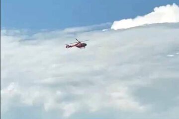 Tânărul a fost transferat cu un elicopter SMURD