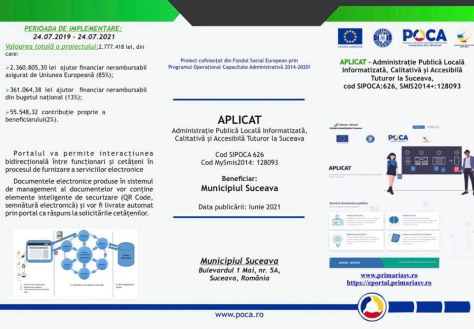 Site nou pentru Primăria Suceava, cu servicii electronice integrate