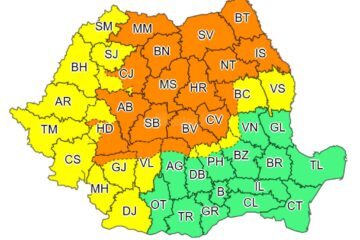 Cod portocaliu de furtuni cu vijelii puternice, până miercuri dimineață
