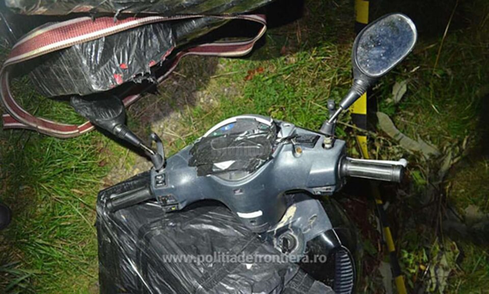 Motoscuterul confiscat de polițiștii de frontieră