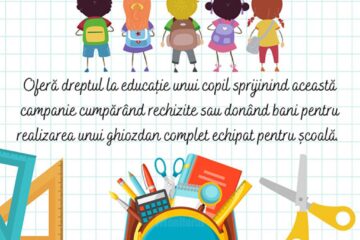 A început campania „Ajută un copil să facă istorie!”, de sprijinire a copiilor să meargă la școală