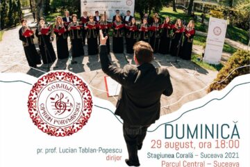 Capodopere ale muzicii corale românești, duminică, în parcul central al municipiului Suceava