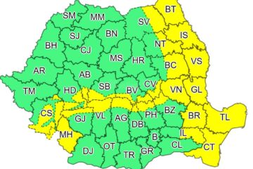 Cod galben de vânt puternic în județul Suceava până diseară