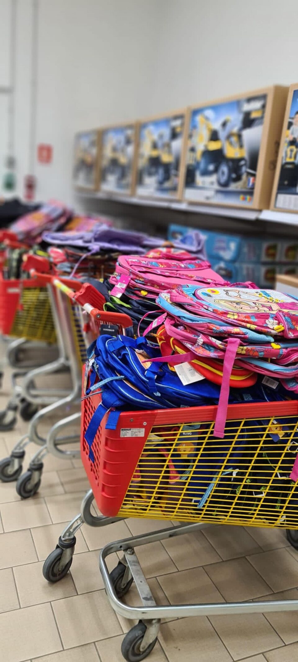 La cumparaturi pentru ghiozdane pentru copii necajiti