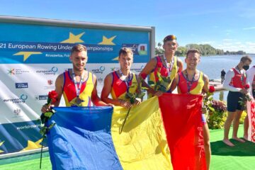 Sucevenii Florin Arteni-Fîntînariu și Ștefan Berariu au cucerit titlul european de tineret cu barca de patru rame a României