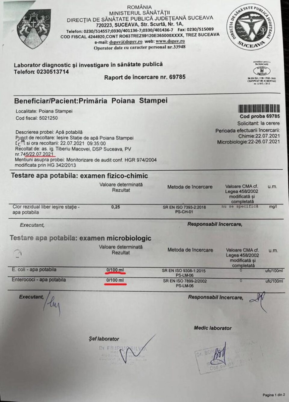 Testare de apă potabilă