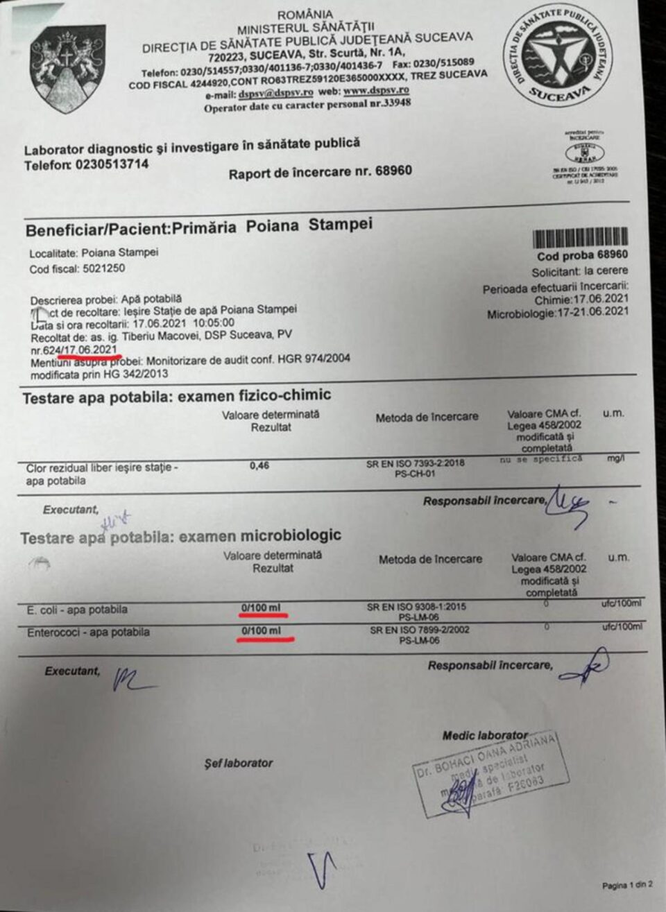 Primarul din Poiana Stampei dezminte că apa din comună are probleme de potabilitate