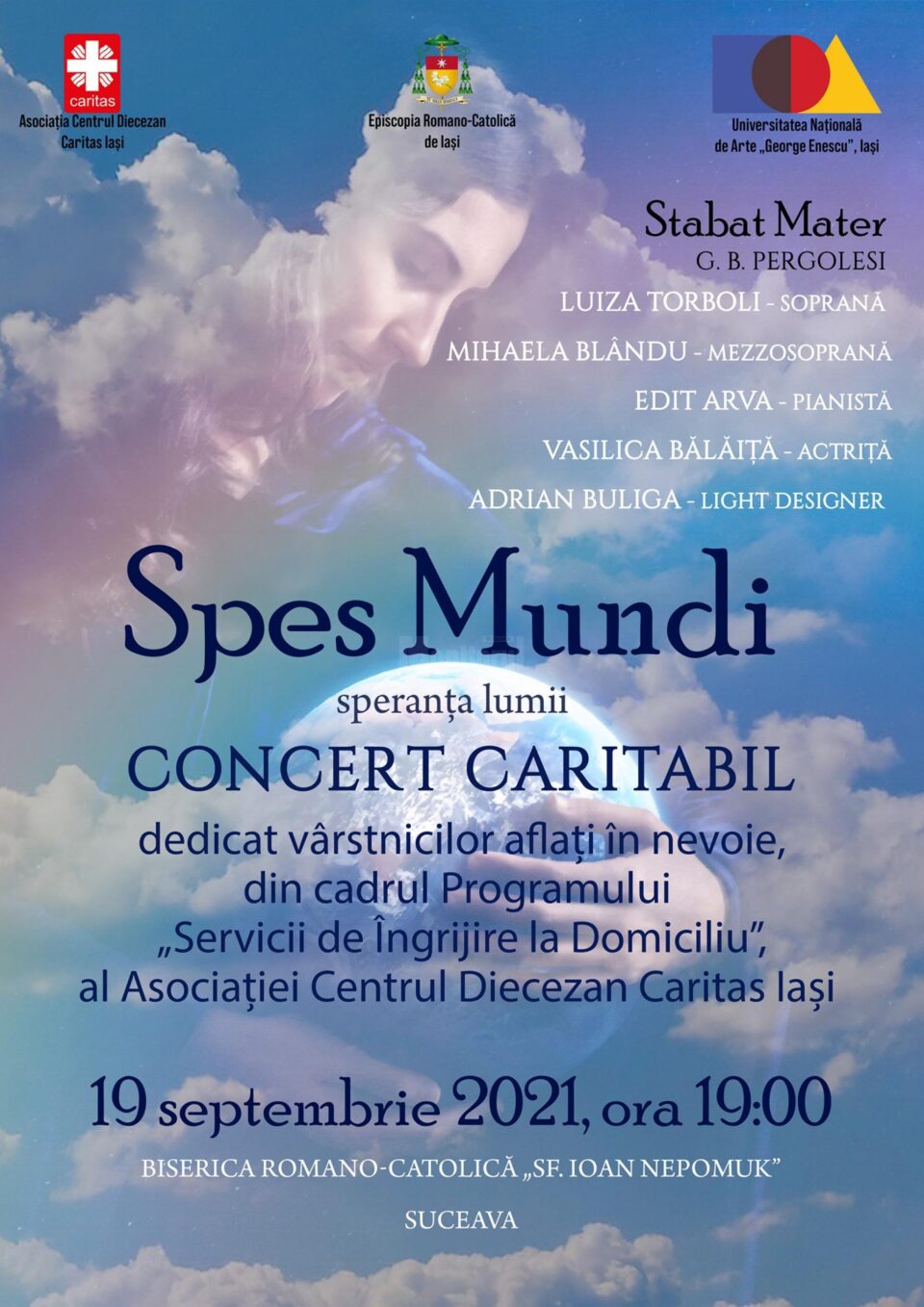Concertul caritabil „Spes Mundi – Speranța lumii”, la Biserica Romano-Catolică „Sf. Ioan Nepomuk” Suceava Concertul caritabil „Spes Mundi – Speranța lumii”, la Biserica Romano-Catolică „Sf. Ioan Nepomuk” Suceava