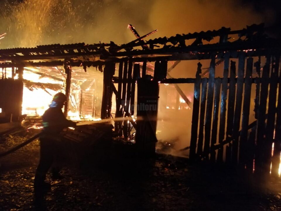 Intervenție grea pentru pompieri, la Ostra