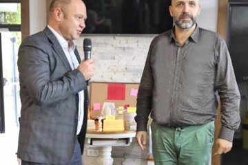 Directorul CAS, Cristi Bleorțu, și managerul ICD, Mihai Crețeanu, la deschiderea clinicii