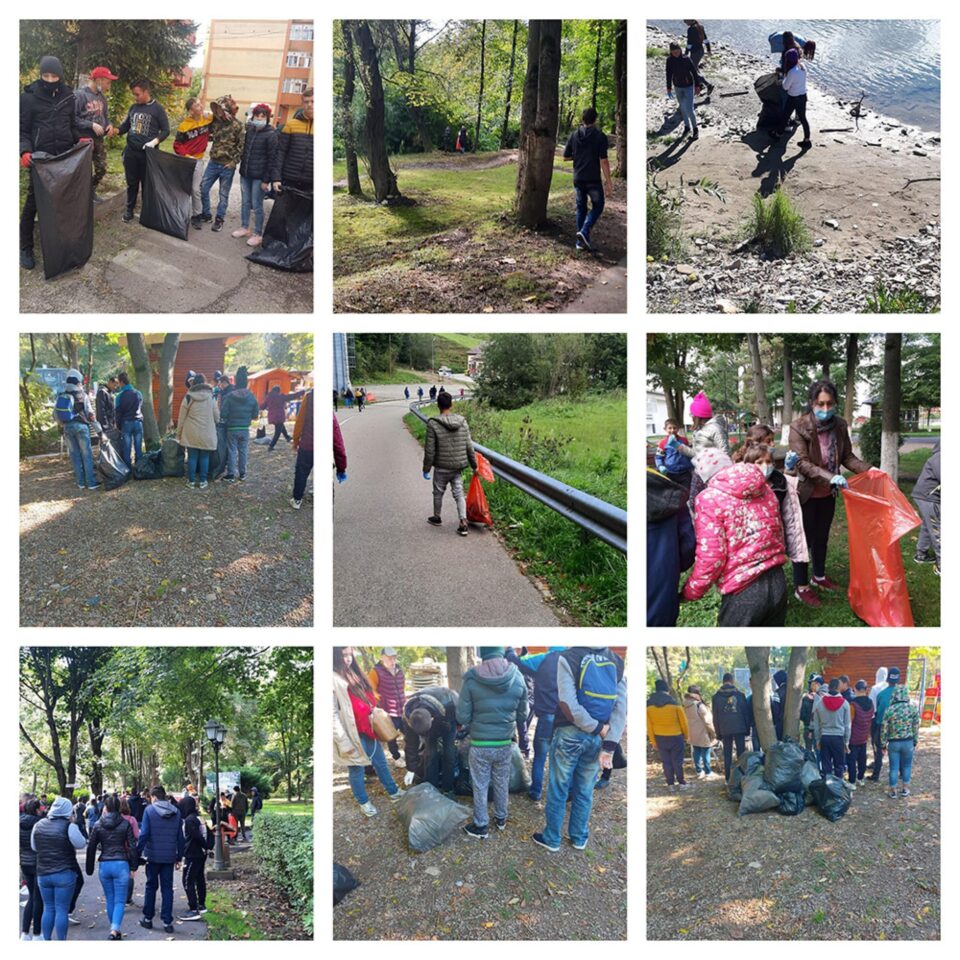 Peste 100 de elevi și profesori de la Centrul Școlar Gura Humorului au participat la o acțiune de ecologizare