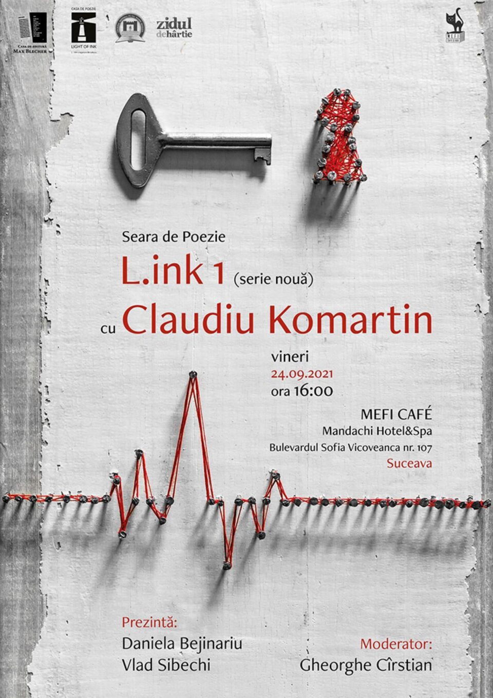Poetul Claudiu Komartin, invitat la Seara de Poezie „L.ink 1”