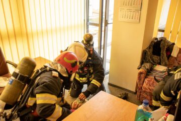 Simularea unui incendiu la Judecătoria Vatra Dornei