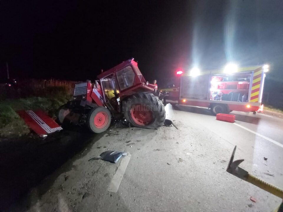Tractorul care staționa pe E 85