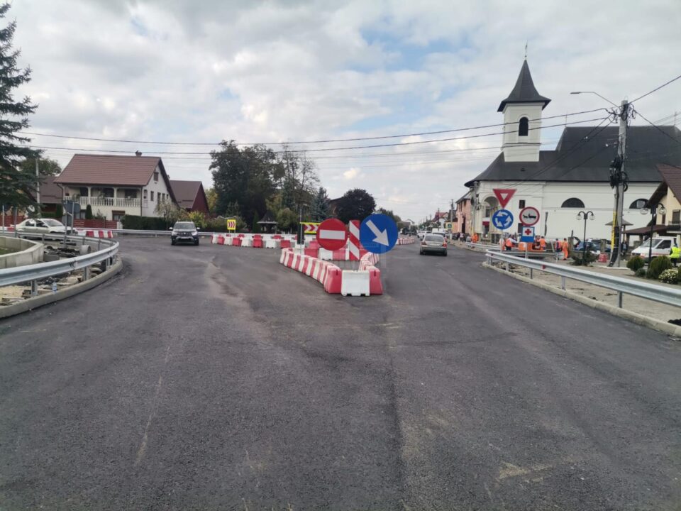 Sensul giratoriu provizoriu de la Marginea a devenit funcțional