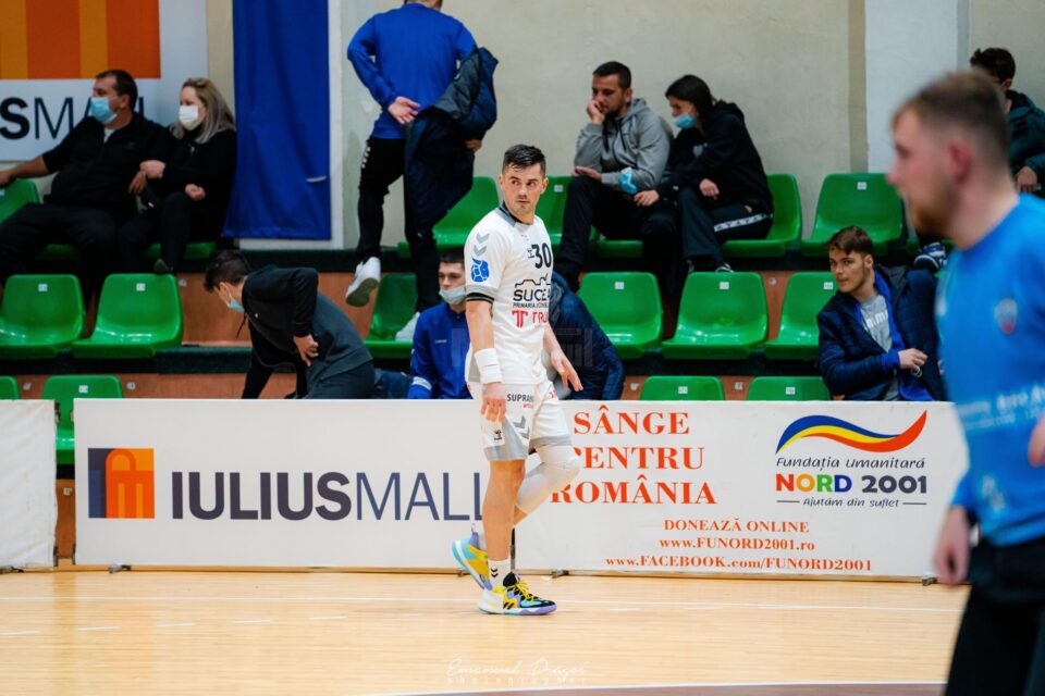 Alin Rosu a fost cel mai eficient jucator de pe teren in duelul CSU din Suceava - CSM Bucuresti. Foto Emanuel Dragoi