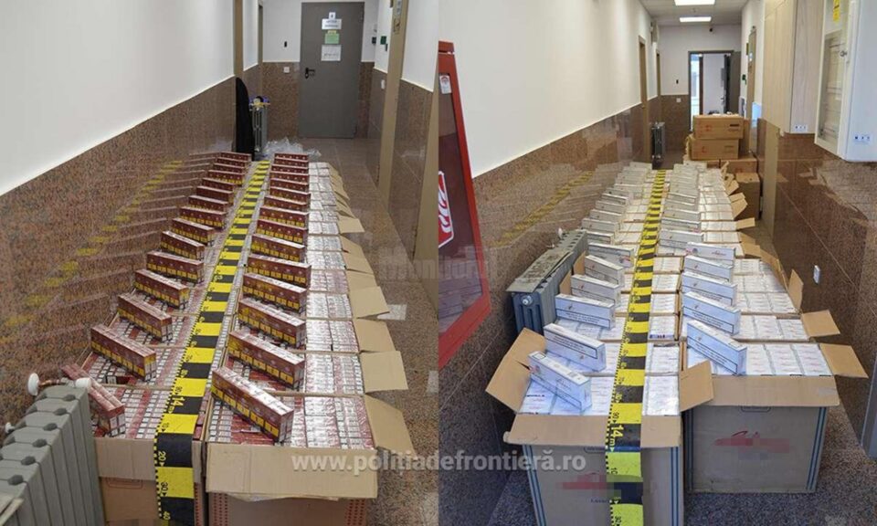 Țigările, evaluate la 935.883 lei, au fost ridicate în vederea confiscării, mașina fiind de asemenea indisponibilizată