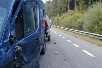 Microbuzul în care se aflau cei trei cetățeni moldoveni