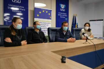 Cei implicați în proiectul transfrontalier, în conferință de presă la USV
