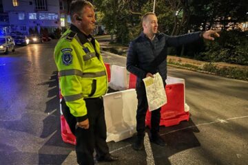 Viceprimarul Lucian Harșovschi a supravegheat personal efectuarea modificărilor rutiere, executate în timpul nopții